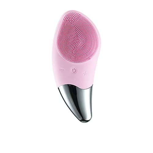 Xiying Mini Electric Facial Cleansing Brush - Silicone Sonic Face Cleaner for Deep Pore Cleansing & Skin Massage | Gentle Exfoliation for All Skin Types | Perfect for Daily Skincare Routine & Travel (Pink)