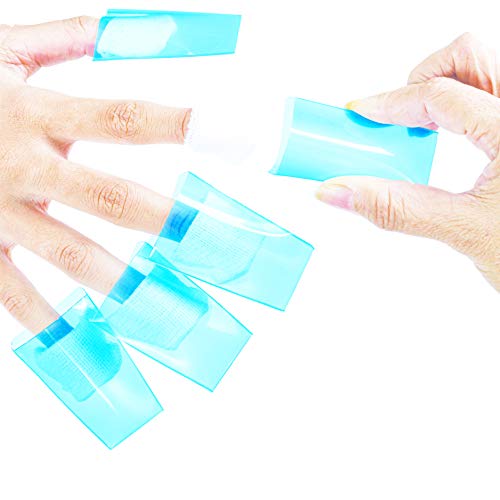 20 PCS Blue Gel Nail Polish Remover Caps - Soak Off Tips for Gel & Regular Nail Polish - Professional Nail Art Removal Tools for Salon & Home Manicure - Perfect for DIY Nail Care & Spa Treatments