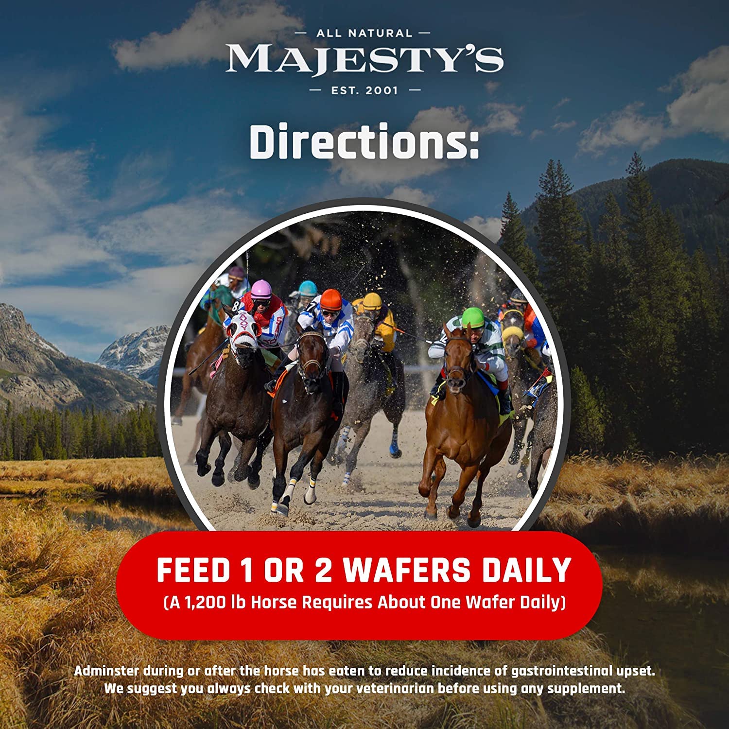 Majesty's Flex HA Wafers - Premium Horse Joint Supplement with Hyaluronic Acid, Glucosamine, Vitamin C & Yucca for Equine Mobility - 2 Pack (120 Count) - Ideal for Senior Horses & Performance Horses with Joint Discomfort