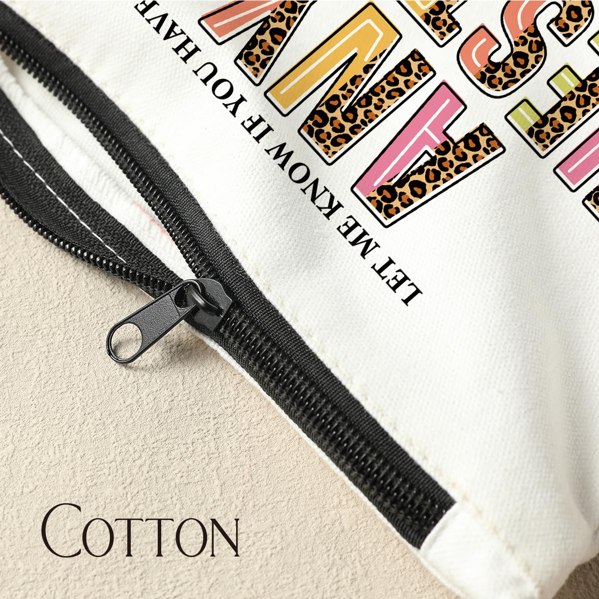 Funny Inspirational Makeup Bag - 'Let Me Know If You Have Any Questions' Definition Noun Cosmetic Pouch | Cute Office Accessories & Gifts for Women, Boss, Leader, Coworker | Perfect for Birthday, Thank You, Work Anniversary | Great for Daily Makeup Storage & Office Humor