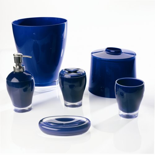 Umbra Gloss Soap Dispenser Pump - Modern Cobalt Blue Bathroom Soap Dispenser for Kitchen, Bathroom Counter & Sink - Elegant Liquid Hand Soap Bottle for Home Decor