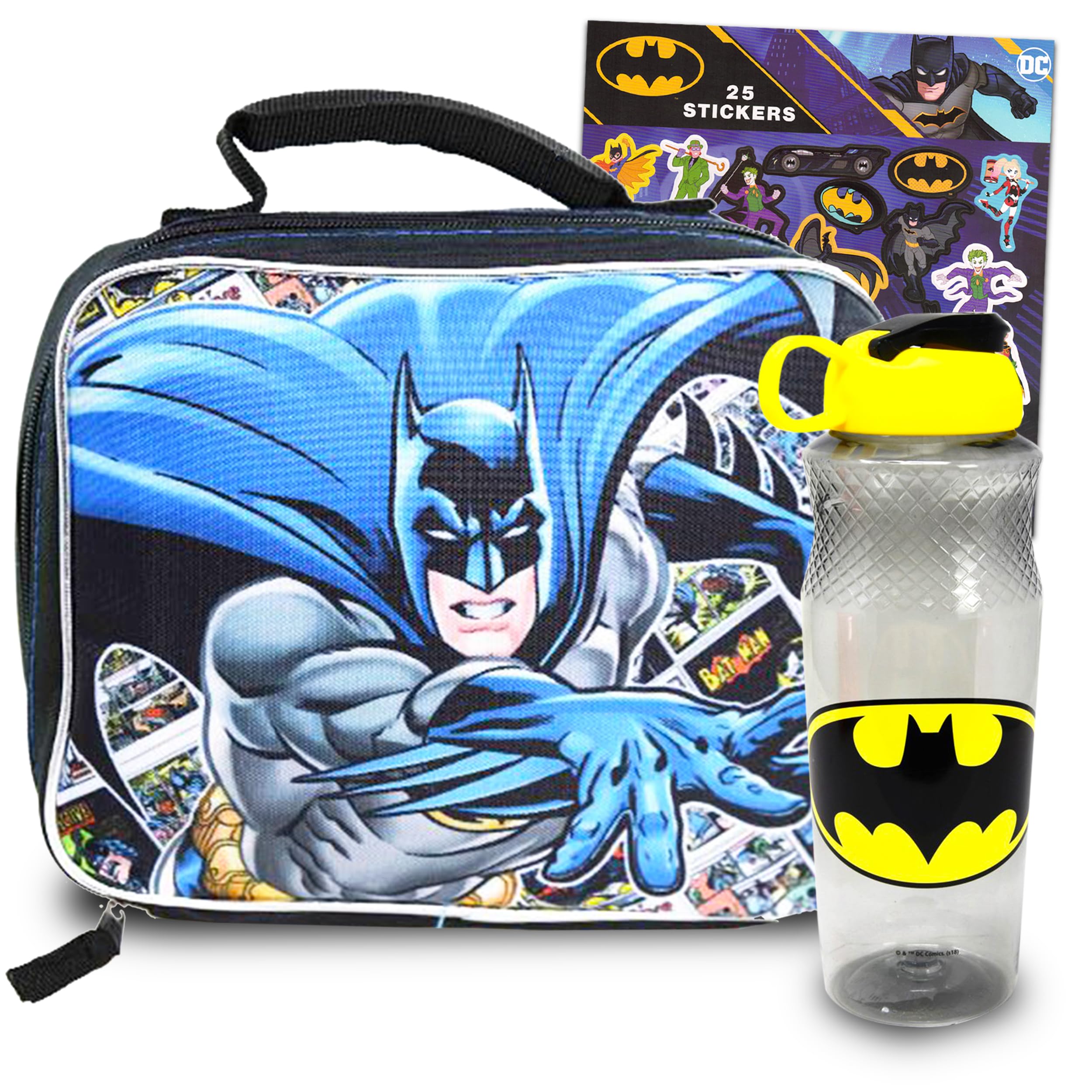 DC Comics Batman Insulated Lunch Box and 30oz Water Bottle Set - Official Batman School Supplies for Kids | Perfect for School Lunches, Picnics, and Outdoor Activities