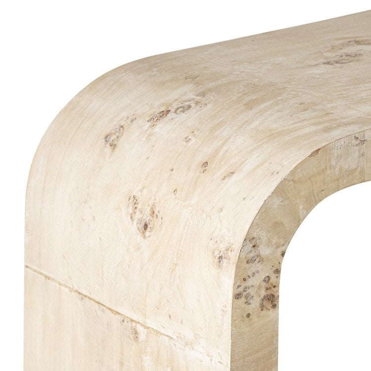 51 x 31 Inch White Burl Accent Table - Modern Side Table for Living Room, Bedroom, or Office - Perfect for Small Spaces & Home Decor