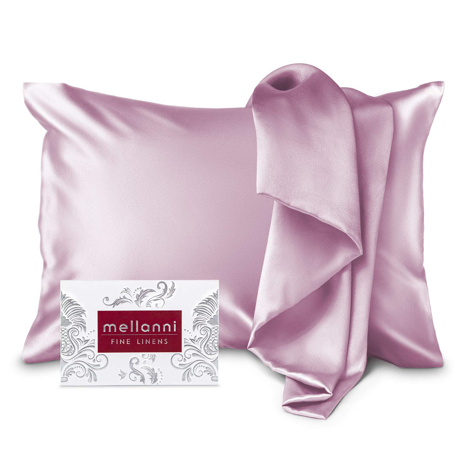 Mellanni 100% Pure Silk Pillowcase King Size - Hypoallergenic & Breathable Silk Pillow Cover for Hair & Skin Care - Wrinkle Prevention - Naturally Cooling with Hidden Zipper - Easy Care (King, Lilac) - Perfect for Beauty Sleep, Hot Sleepers & Sensitive Skin