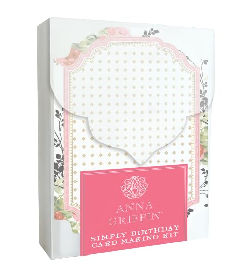 Anna Griffin Simply Birthday Card Kit - DIY 12 Unique Handmade Greeting Cards with Pre-Cut Materials, Embellishments & Satin Ribbons - Complete Step-by-Step Guide - Perfect for Birthday Parties, Crafting Gifts & Scrapbooking Projects