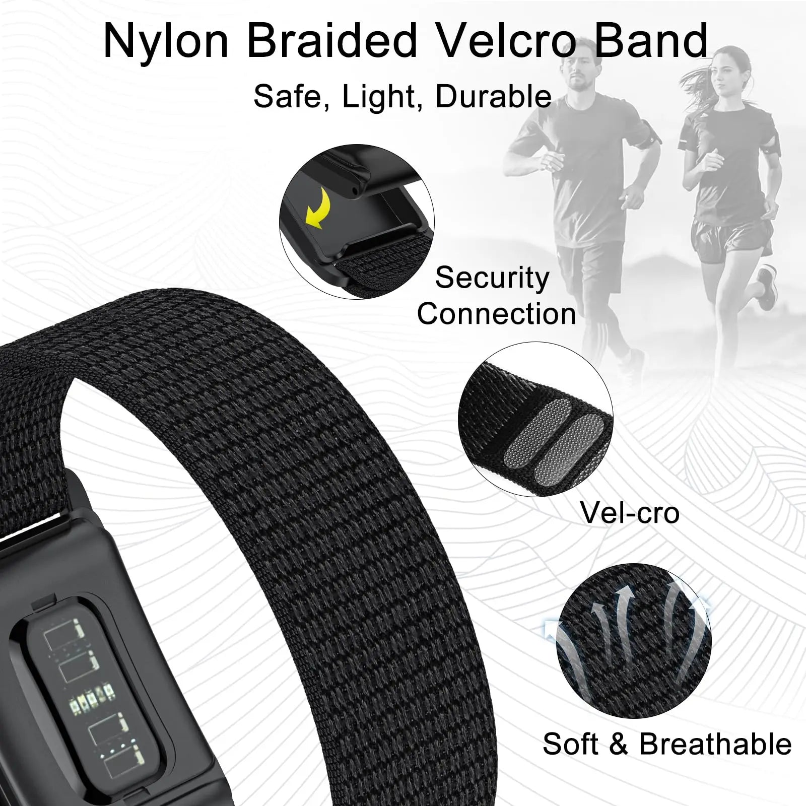 Premium Sports Nylon Loop Strap for Whoop 4.0 Fitness Tracker - Durable & Comfortable Band for Running, Cycling & Workouts