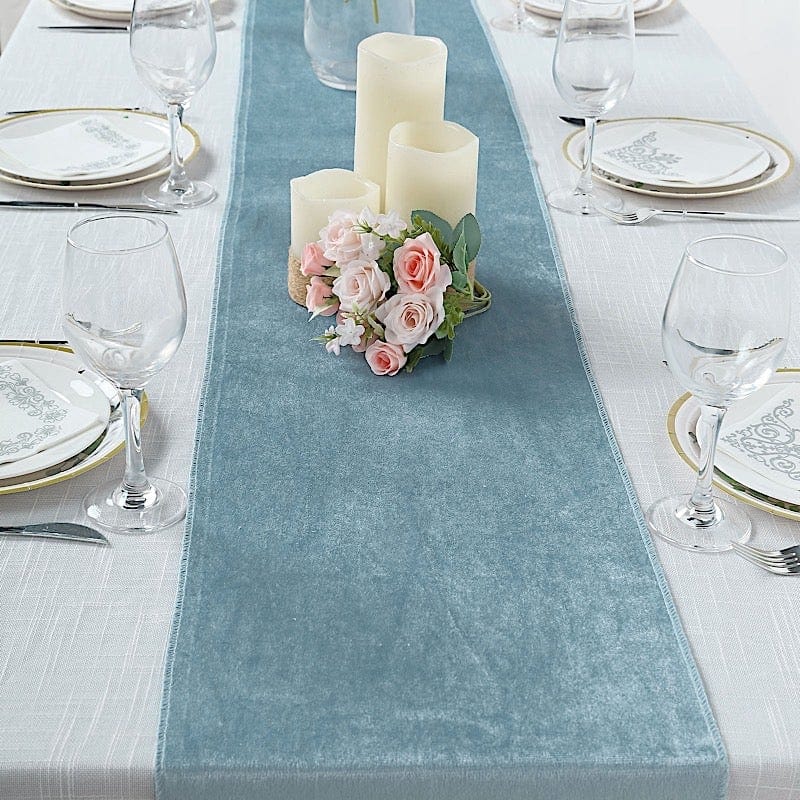 12x107 Inch Premium Velvet Table Runner - Elegant Wedding & Event Table Linens - Perfect for Weddings, Banquets, and Home Decor