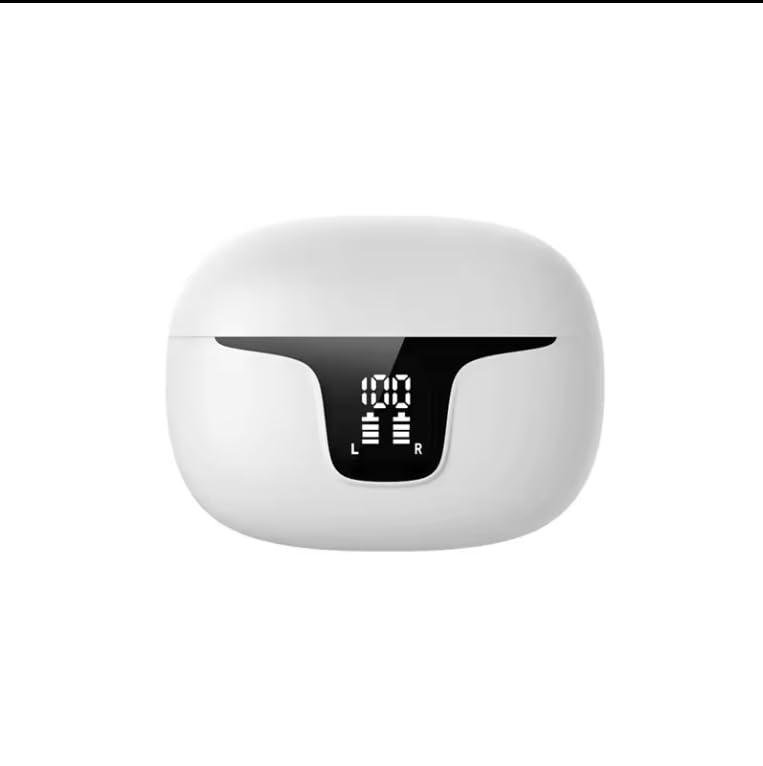 ENC TWS Earbuds Bluetooth 5.3 Wireless Earbuds with Noise Cancellation, IPX7 Waterproof Sport Earphones, 30H Playtime for Running, Gym, Workout & Commuting (White, XY-19)