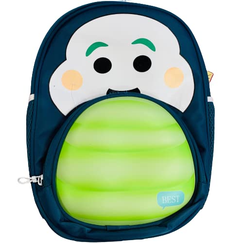 Aligo Cartoon 3D Hard Shell School Backpack for Kids - Waterproof 3-Zip Design, Lightweight & Durable, Perfect Gift for Boys & Girls (Green) - Great for Elementary School, Travel & Daily Use