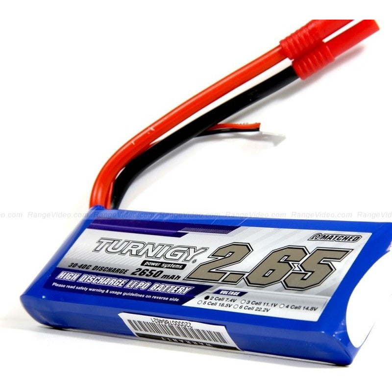 Turnigy 2650mAh 2S 30C Lipo Battery Pack for RC Cars, Drones, and Airplanes - High Performance Rechargeable LiPo Battery