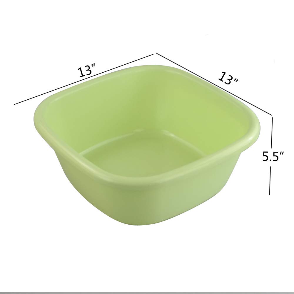 Obston 12 Quart Plastic Wash Basin - 3 Pack Dish Tubs for Kitchen, Laundry & Camping | Durable Multipurpose Cleaning Container