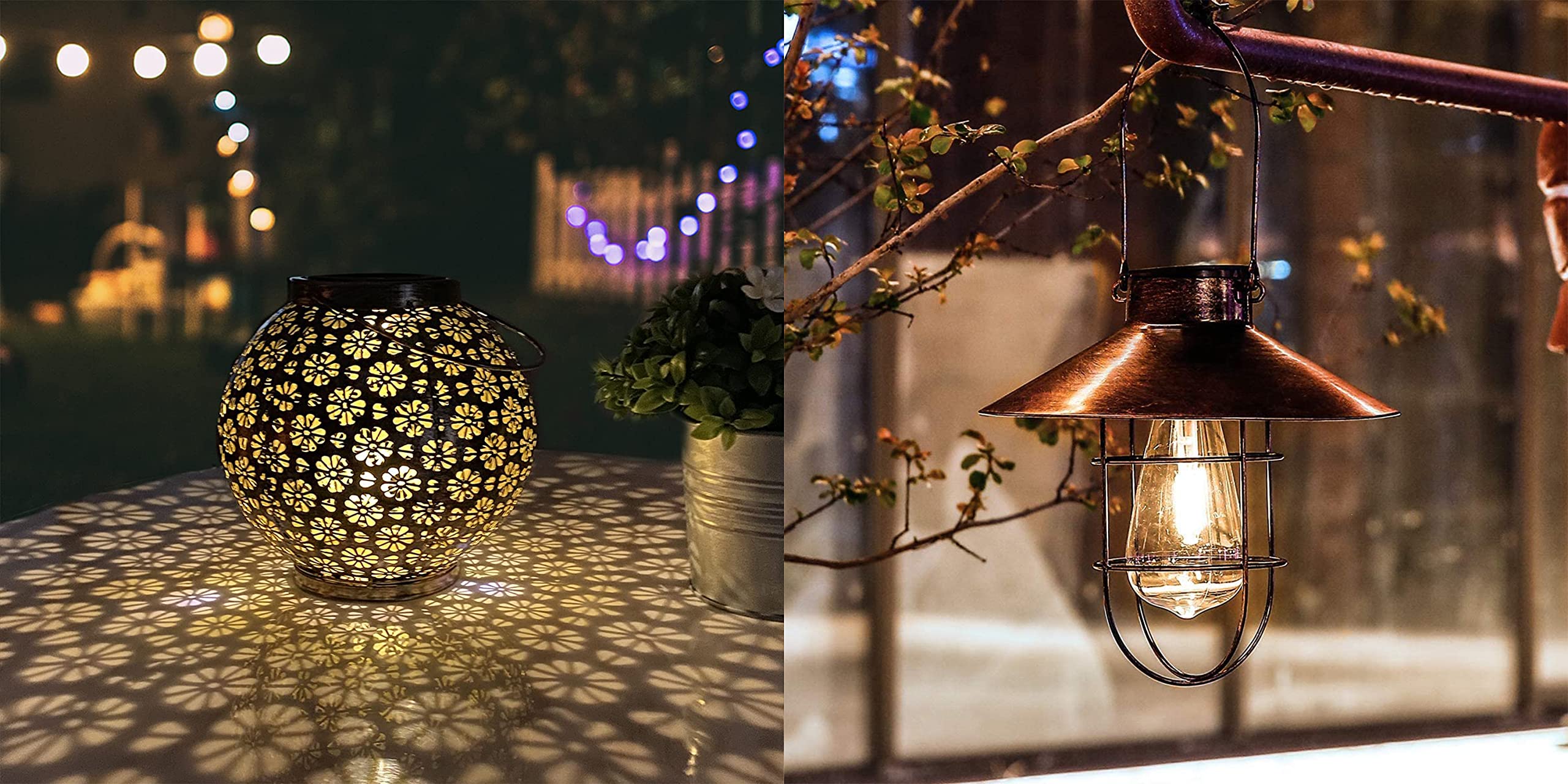 Vintage Solar Lantern Outdoor Hanging - Waterproof Metal Solar Powered Garden Light for Yard, Patio, Lawn & Tabletop Decor | Perfect for Camping, Backyard Parties & Evening Ambience