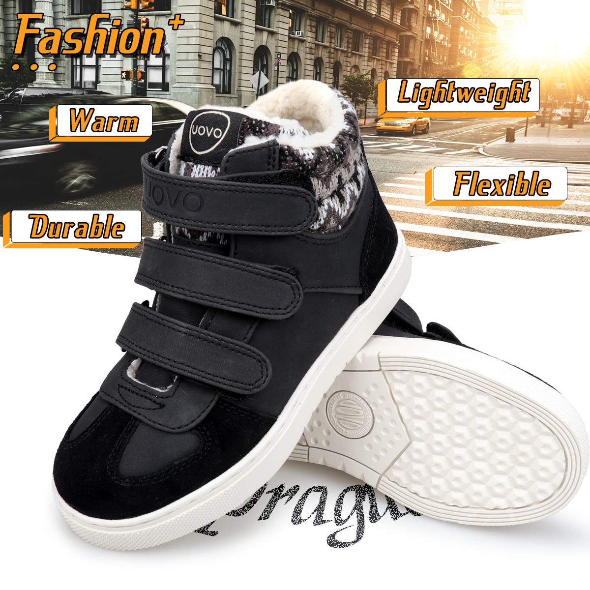 **Waterproof Boys Snow Boots - Winter Boots for Kids with Warm Fur Lining & Slip-Resistant Sole - Toddler & Little Boys Outdoor Snow Boots for Cold Weather Play & Snow Adventures**