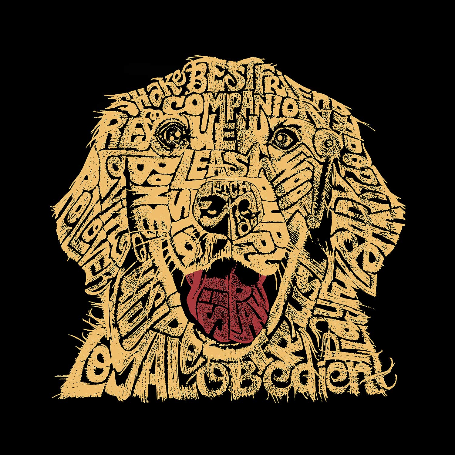 LA POP ART Girl's Word Art T-Shirt - Cute Dog Graphic Tee for Kids | Trendy Casual Wear for School, Playdates & Family Outings