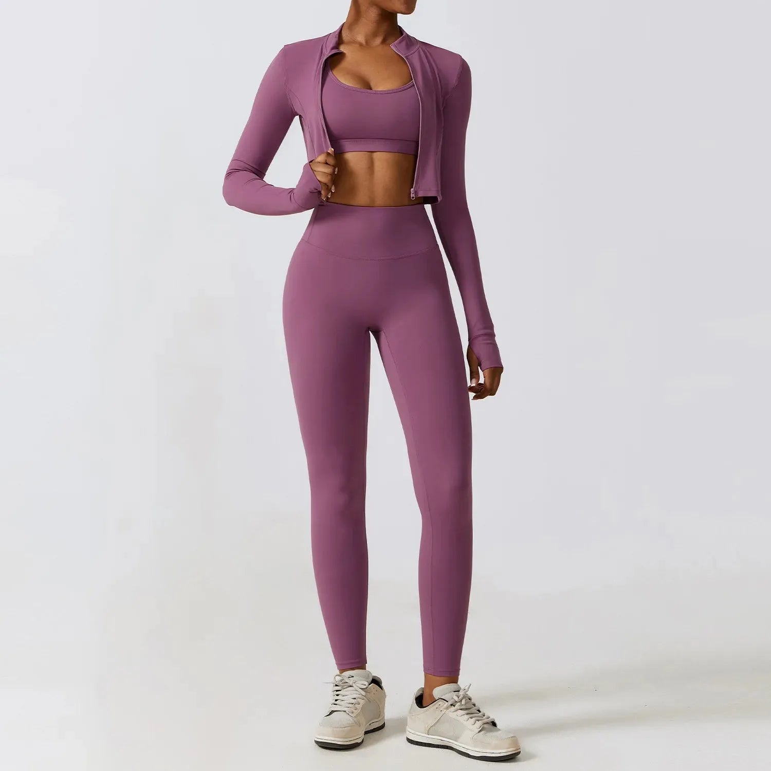 Women's 2/3-Piece Workout Outfits - High Waist Yoga Pants & Stretch Sports Bra Set - Gym, Running & Fitness Activewear - Perfect for Yoga, Pilates & Home Workouts