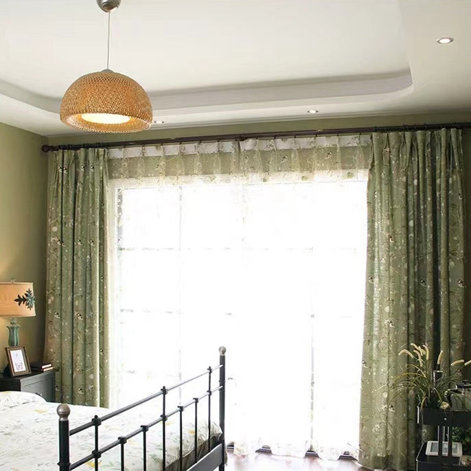 Shelby Rustic Blackout Thermal Custom Curtains - Energy Efficient Room Darkening Window Treatments for Bedroom & Living Room