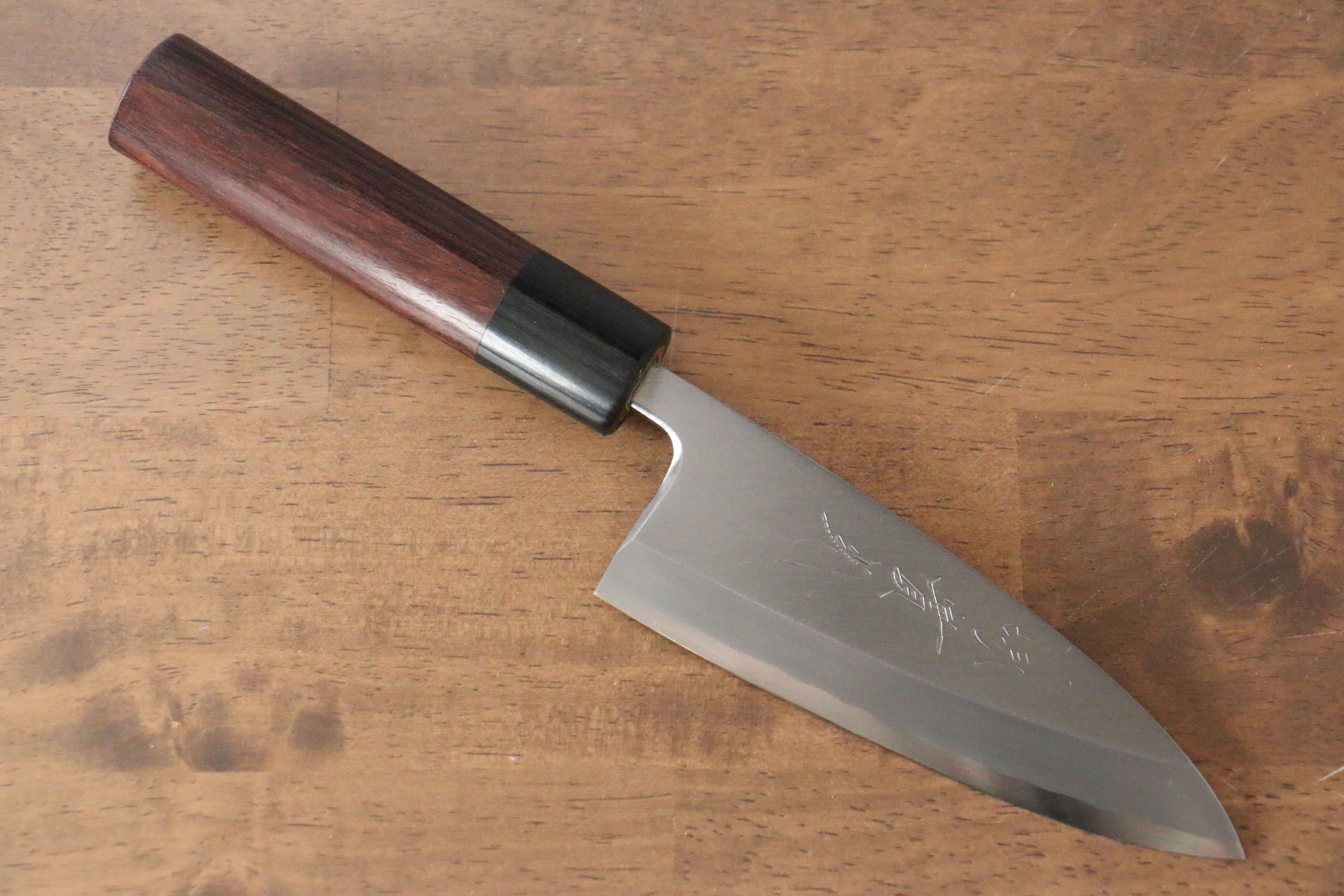 Premium Jikko Silver Steel No.3 Deba Knife 120mm - Japanese Professional Chef Knife with Shitan Handle for Sushi, Fish Filleting & Precision Cutting