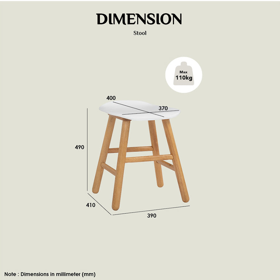 Hetty Stool - Modern Black Ash Veneer Bar Stool for Kitchen Island, Breakfast Nook & Home Decor | Durable & Stylish Seating Solution
