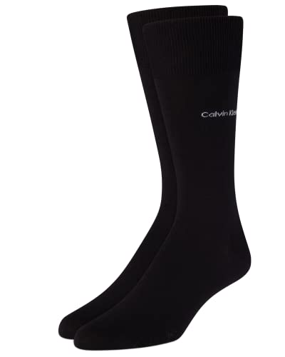 Calvin Klein Men's Dress Socks - Premium Egyptian Cotton Blend Formal Socks (2-Pack) for Business, Office & Special Occasions