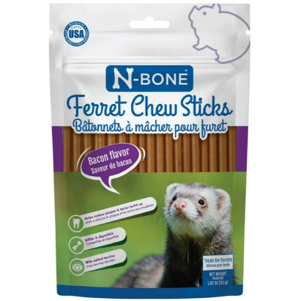 N Bone Ferret Chew Treats - Bacon Flavor Dental Chews for Ferrets | Healthy Snack for Small Pets | Perfect for Training, Playtime & Cage Enrichment