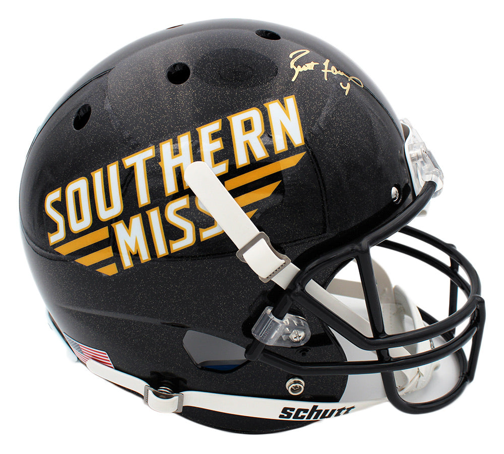 Brett Favre Autographed Southern Miss Golden Eagles Schutt Full Size NCAA Football Helmet - Collectible Memorabilia for Fans & Sports Enthusiasts