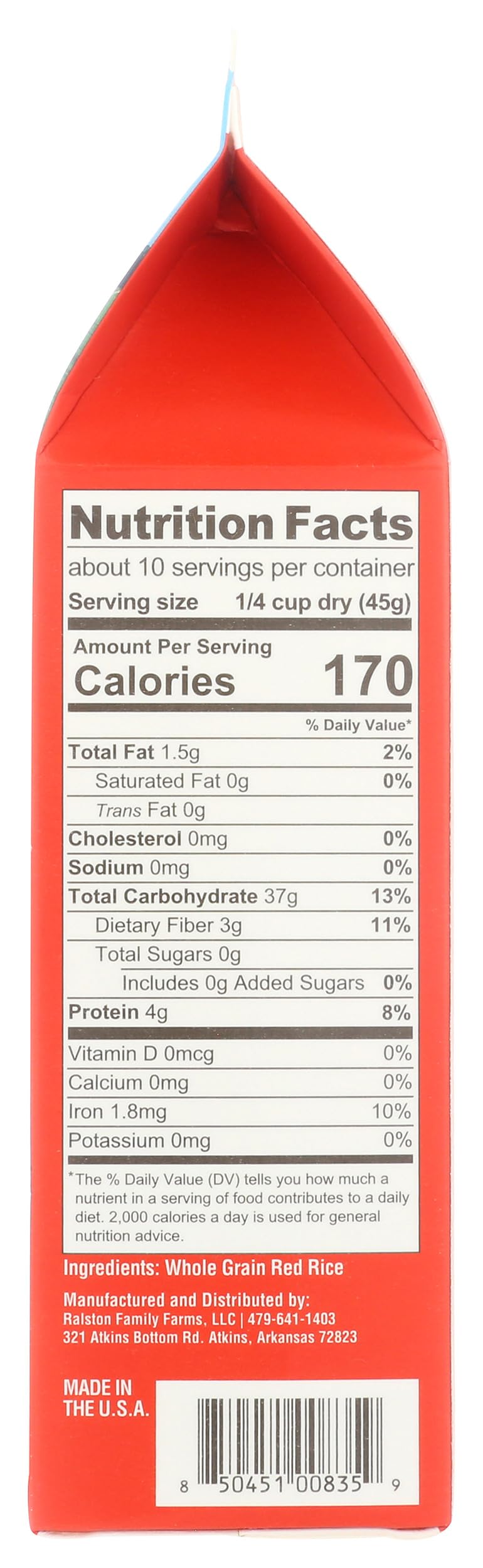 Ralston Family Farms Organic Red Rice - 16 Ounce (1 lb) | Whole Grain, Non-GMO, Gluten-Free | Perfect for Salads, Stir-Fries & Healthy Meal Prep
