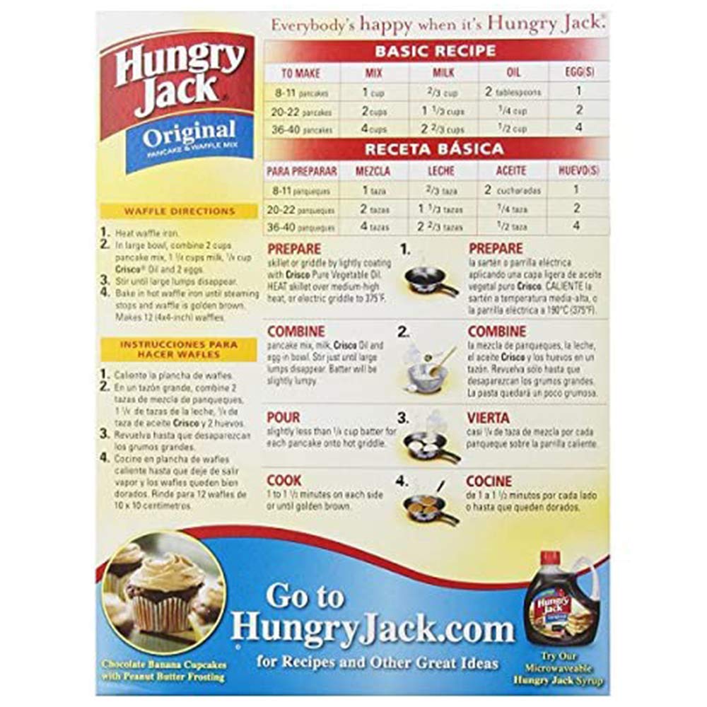 Hungry Jack Original Pancake & Waffle Mix 32 oz - Easy Breakfast Solution for Family & Kids - Perfect for Weekend Brunches & Quick Morning Meals