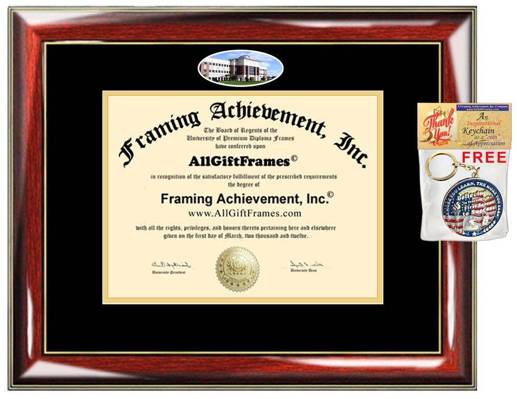 Custom FIT Diploma Frame - Florida Institute of Technology Graduation Certificate Display with Double Mat - Bachelor, Master, Doctorate, PhD Degree Holder Gift - Perfect for Office, Study Room or Wall Decor