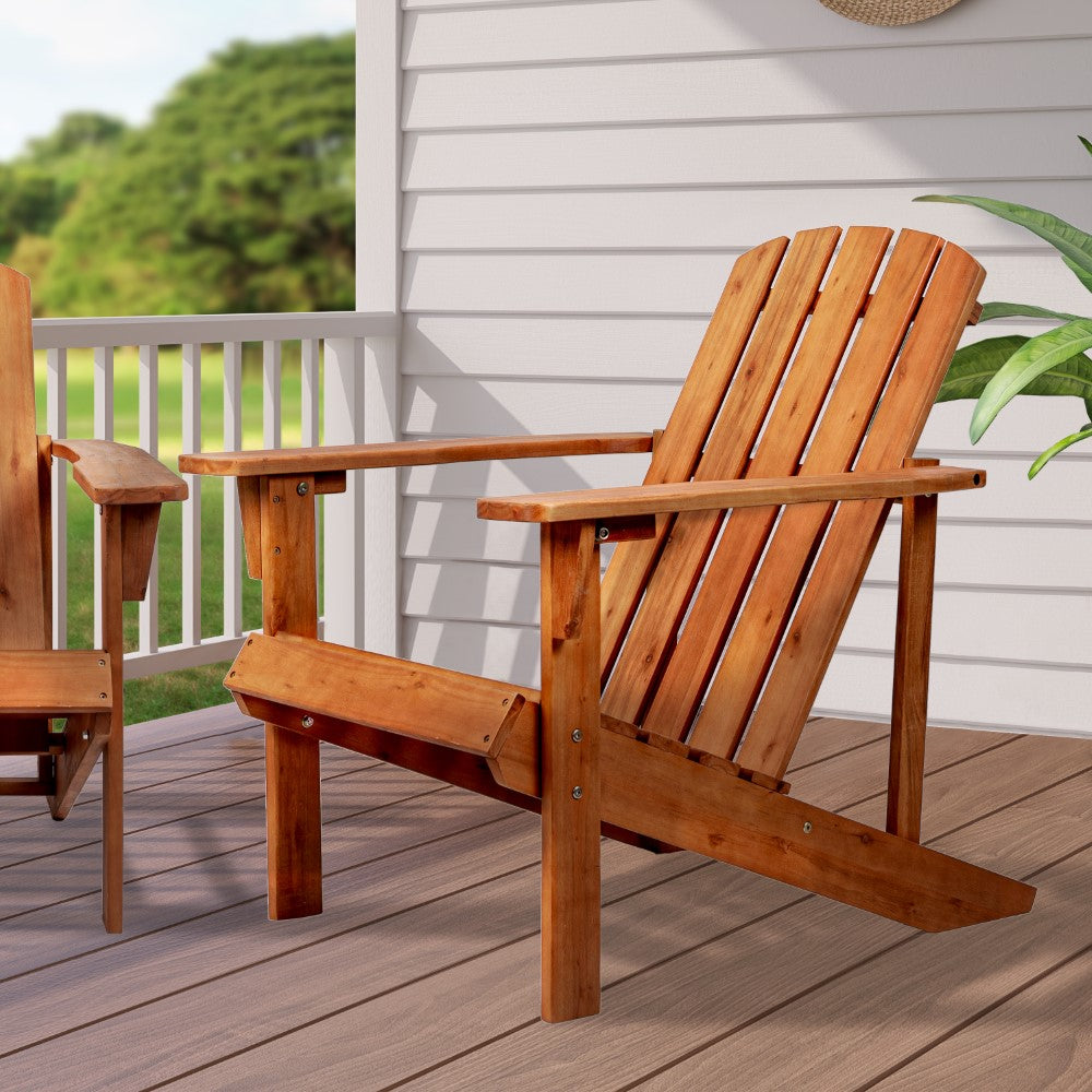 Premium Acacia Wood Adirondack Chair - Classic Outdoor Patio Furniture for Garden, Poolside & Beach Relaxation - Westport Traditional Design