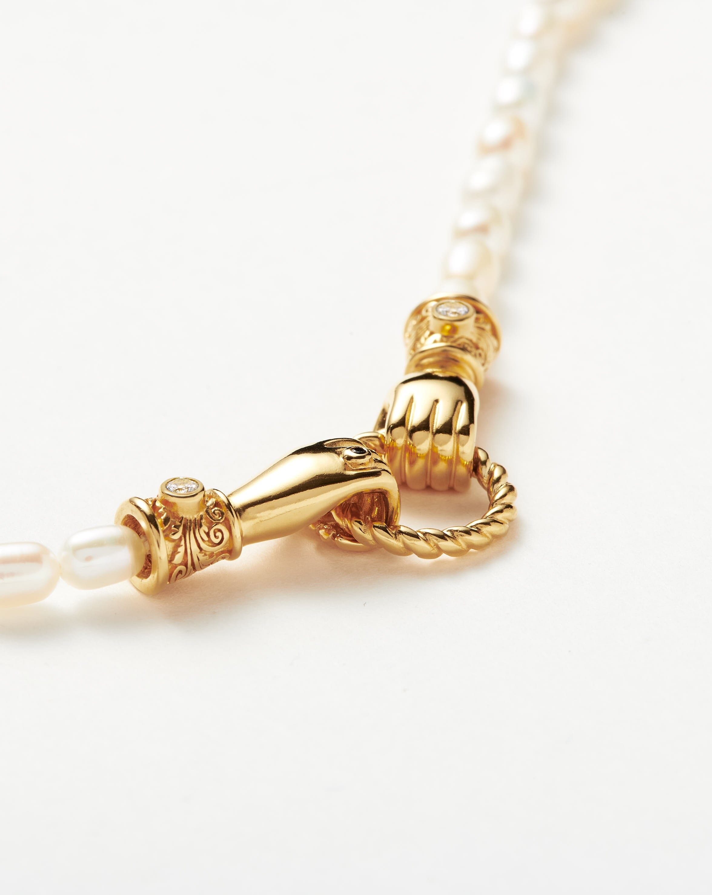 Harris Reed In Good Hands Pearl Bracelet - 18k Gold Plated, Pearl & Black Onyx Jewelry for Women | Elegant Gift for Birthday, Anniversary & Special Occasions