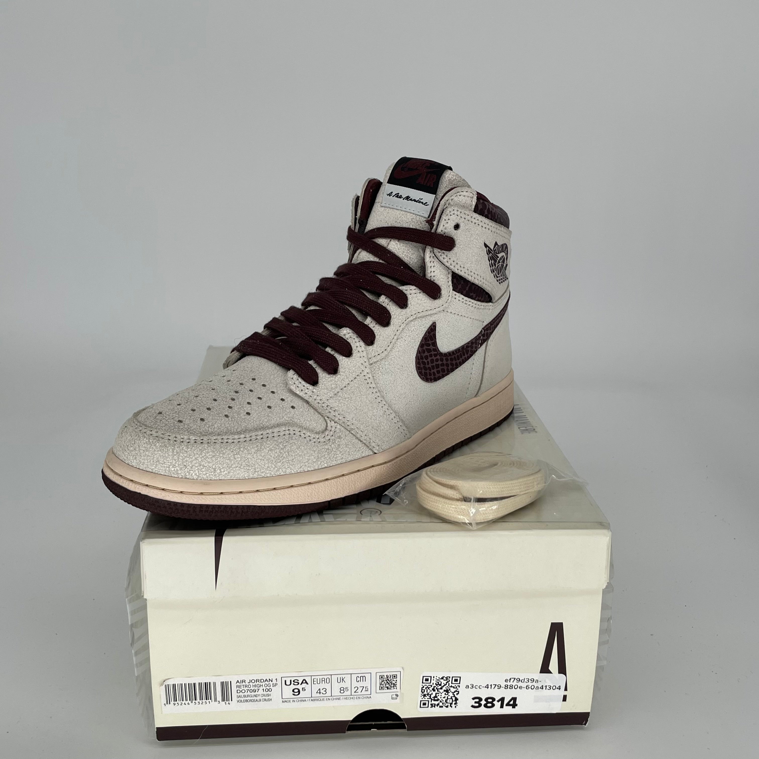 AIR JORDAN 1 Retro High OG A Ma Maniére Men's Basketball Shoes - Size 9.5 (DO7097-100) - Authentic Sneakers for Streetwear, Basketball & Casual Fashion