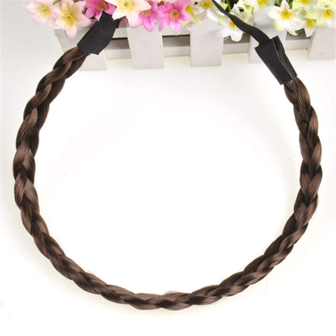 Fashion Hair Accessories - Synthetic Braided Headband, Elastic Hair Band, Scrunchy Headwear in Dark Coffee | Perfect for Everyday Wear, Parties & Special Occasions