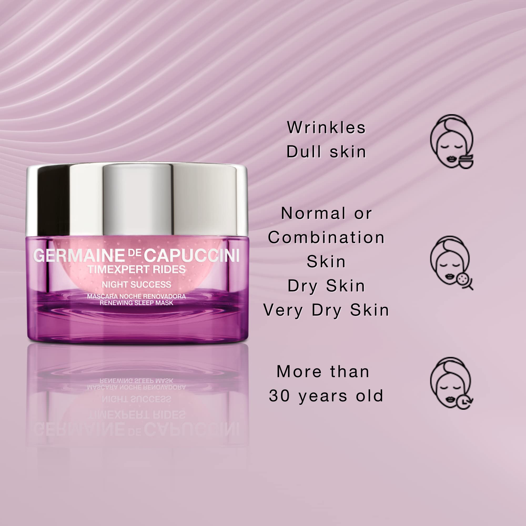Germaine de Capuccini TIMEXPERT RIDES Night Success Mask - Overnight Renewing Sleep Face Mask for Fresh & Radiant Skin - 1 oz - Perfect for Nighttime Skincare Routine & Anti-Aging Treatment