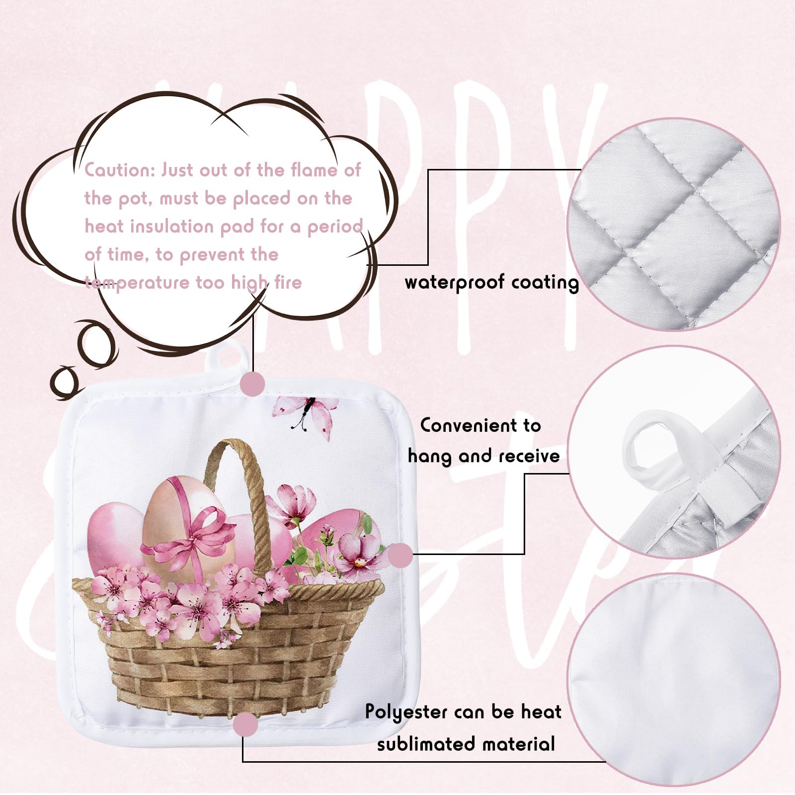 12-Piece Blank Sublimation Oven Mitts Set - Heat Resistant Gloves & Pot Holders for DIY Customization | Perfect for Kitchen, Baking, BBQ & Home Decor Gifts
