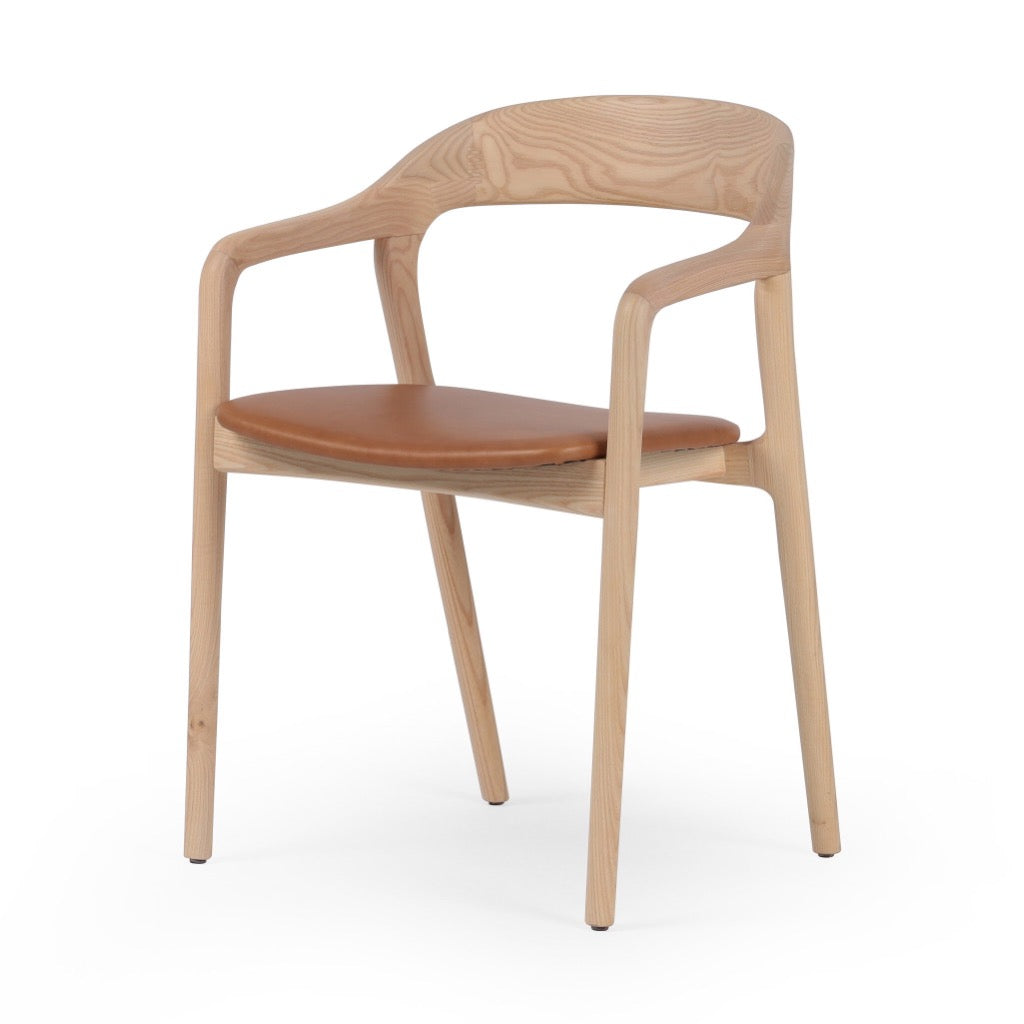 Amare Dining Armchair - Sonoma Butterscotch Upholstered Side Chair for Kitchen, Dining Room & Breakfast Nook - Comfortable Modern Seating for Home Decor