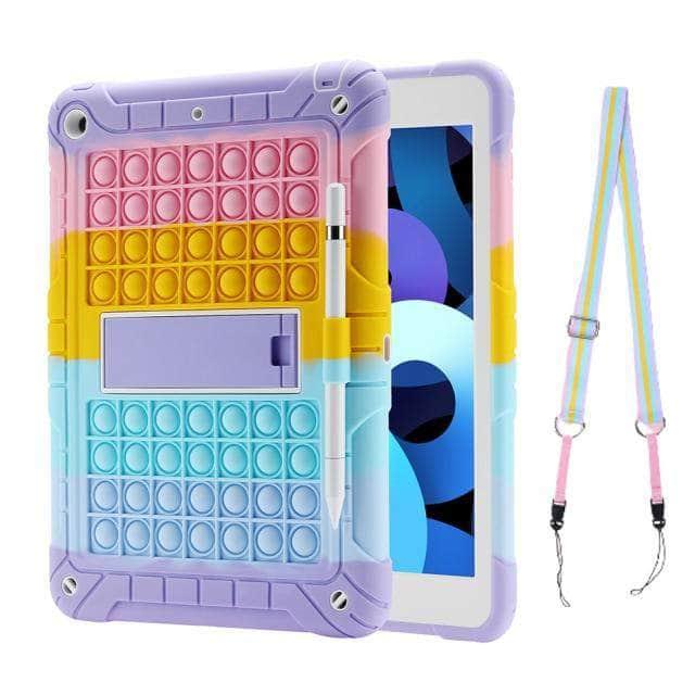 Rainbow Bubble Silicone Case for iPad 7th & 8th Generation - Anti Anxiety Stress Relief Squeeze Toy - Perfect for Office, School & Travel Relaxation