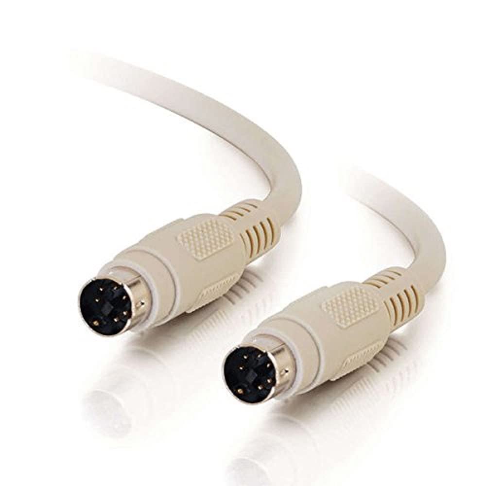 Legrand C2G 02692 Beige Round Male to Male Keyboard & Mouse Cable - 1 Count - Durable Replacement Cord for Office & Gaming Setup