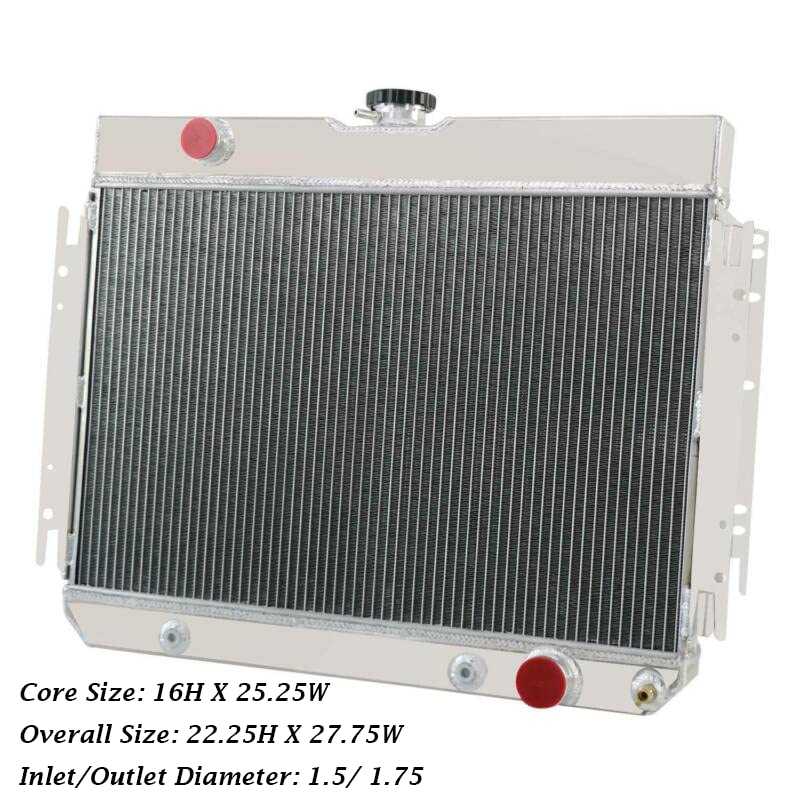 High Performance 3-Row Aluminum Radiator with Dual 12