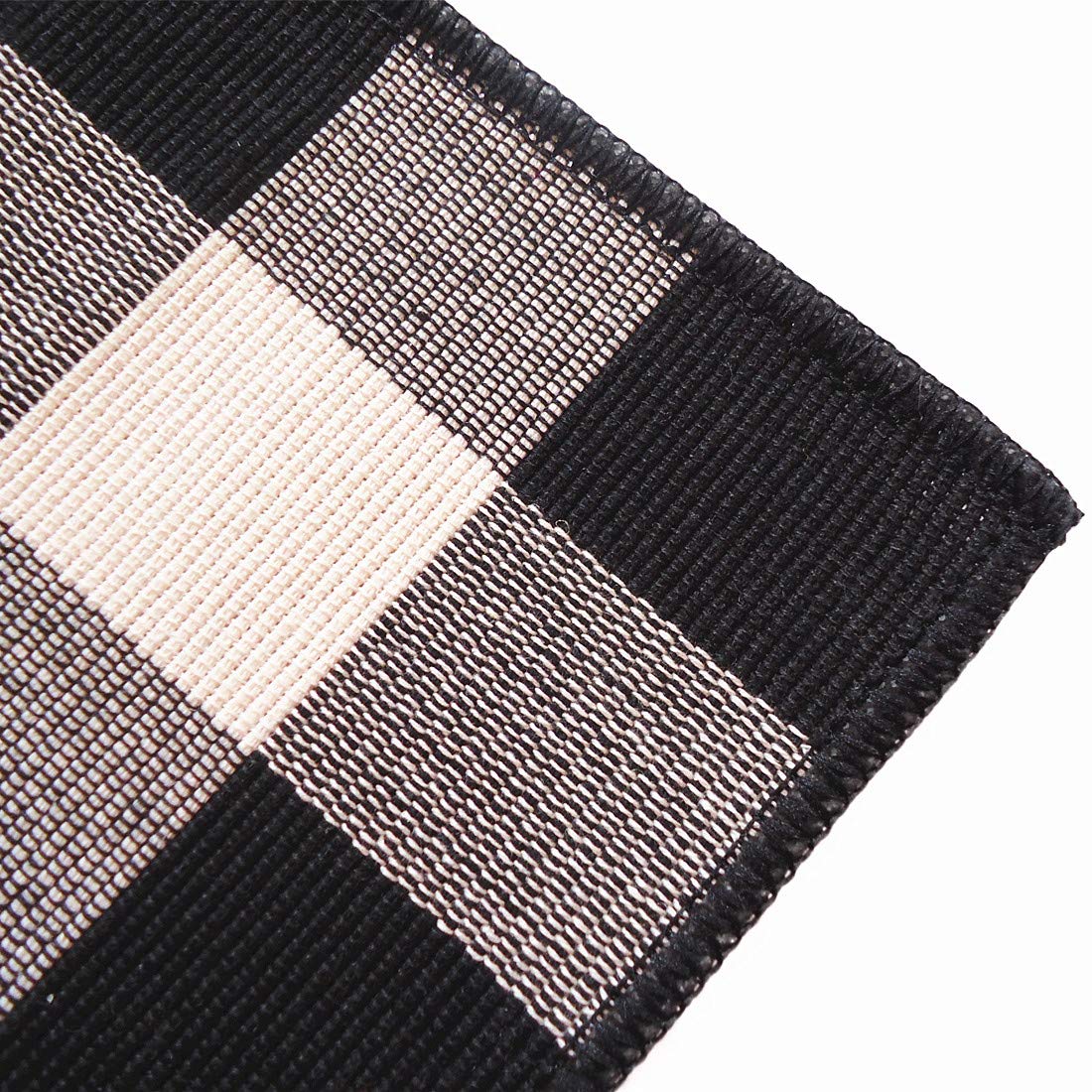 UKELER Set of 6 Buffalo Check Plaid Placemats - 100% Cotton Crossweave Woven Table Mats | Washable, Heat Resistant & Decorative Kitchen Dining Mats (Black & White) for Holiday Dinners, Parties & Everyday Use