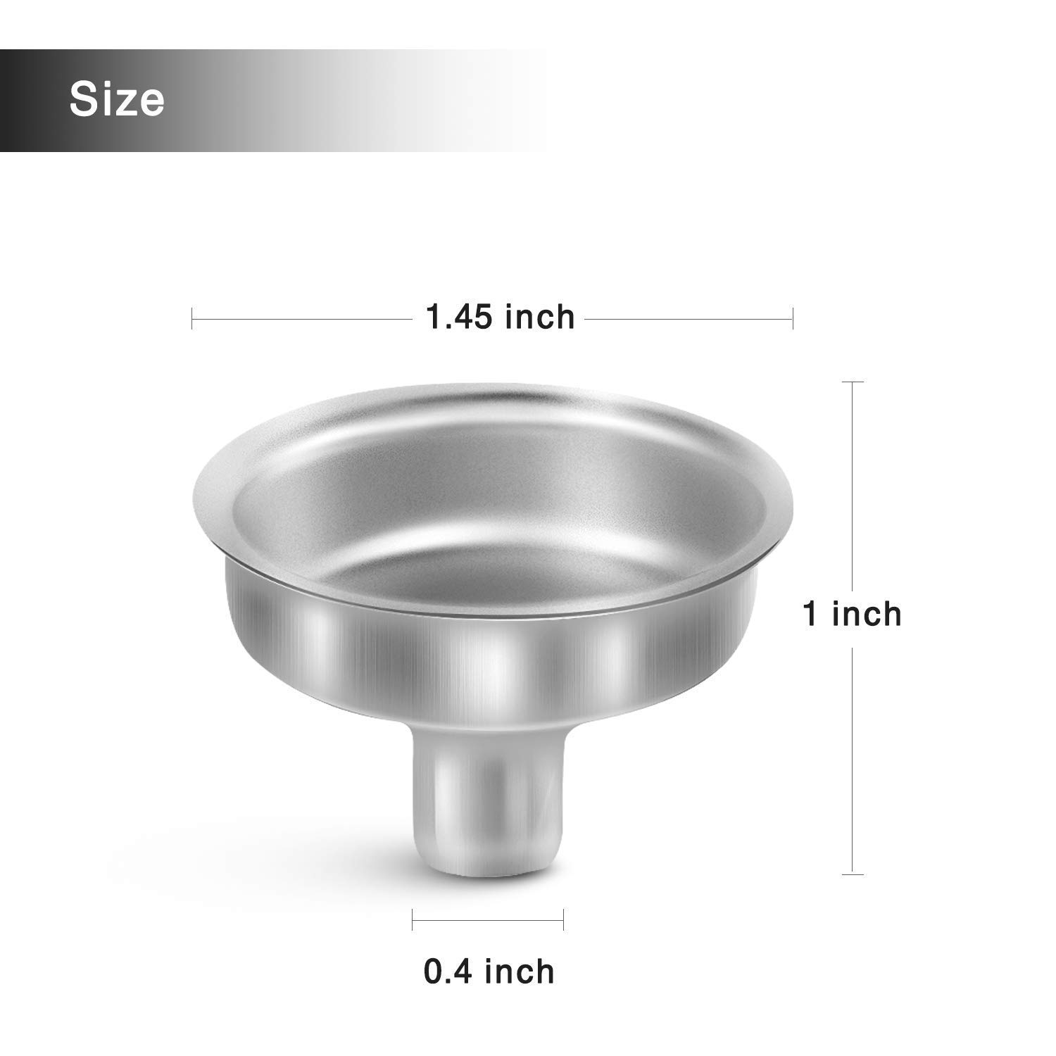 Premium Stainless Steel Mini Funnels & Pipettes Set - Perfect for Filling Perfume Bottles, Essential Oils, Cooking Spices, Amber Glass Containers & Atomizers - Silver 2-Pack for Home Lab & DIY Projects