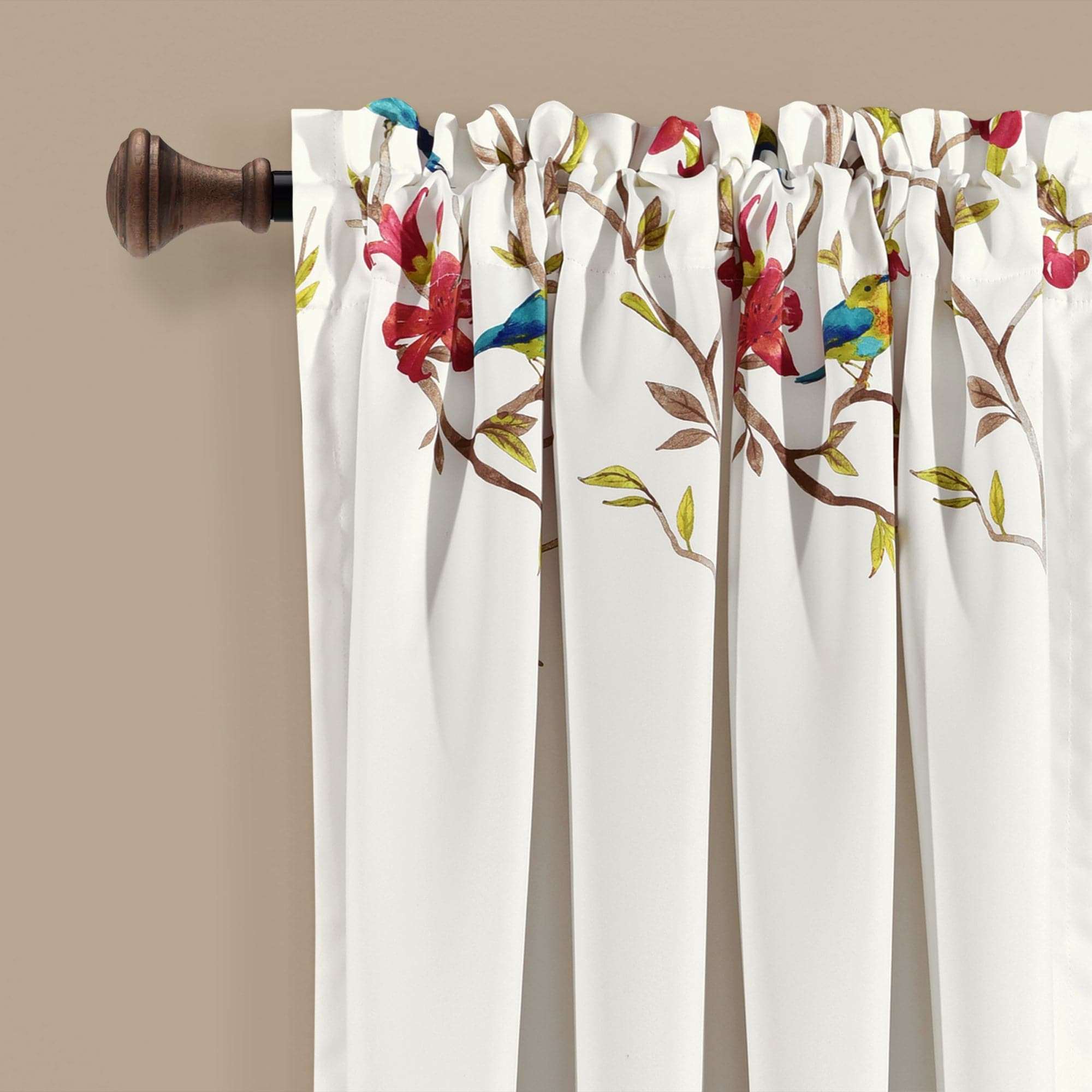 Neela Birds Light Filtering Window Curtain Panel Set - Soft Sheer Drapes for Living Room, Bedroom & Nursery - UV Protection & Privacy