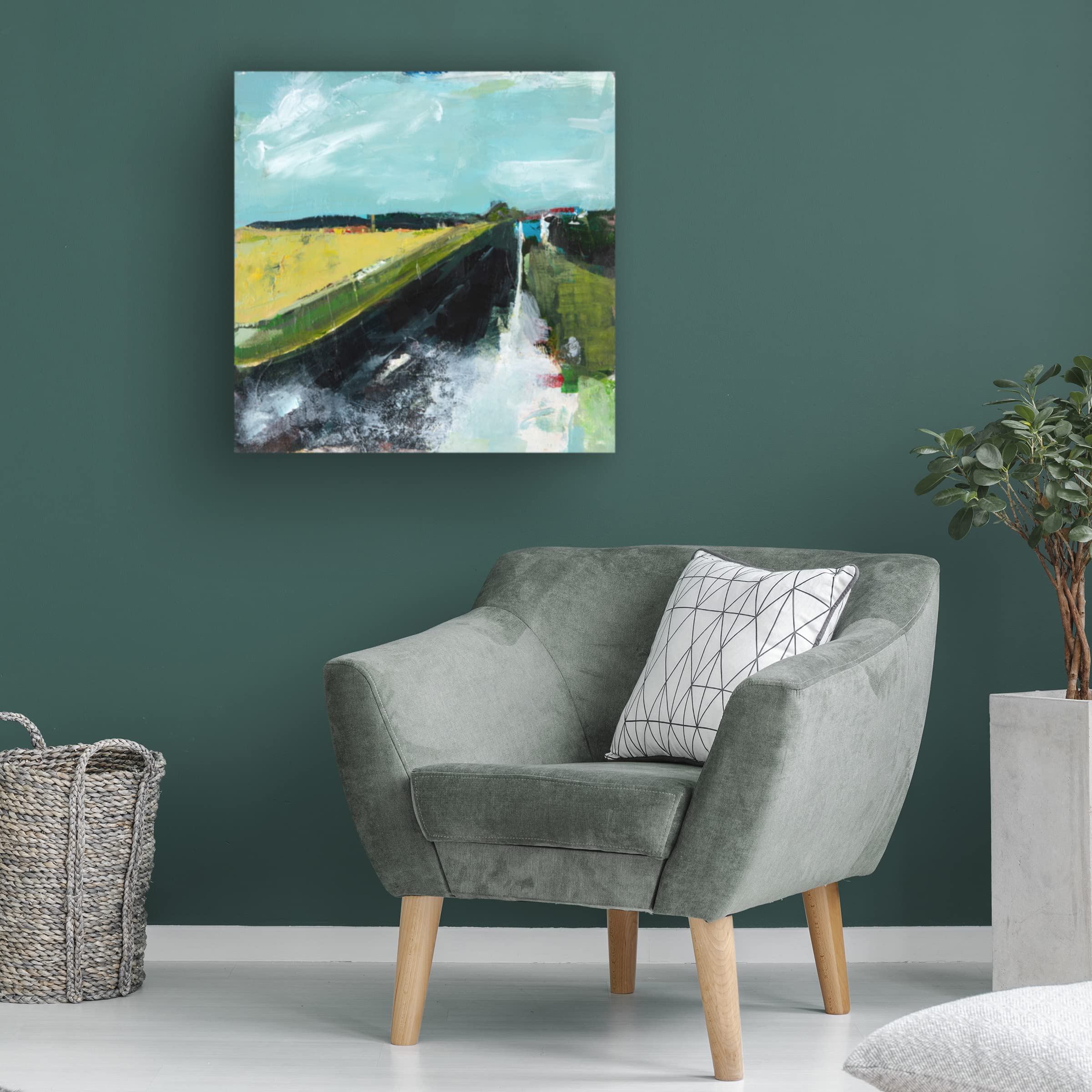 Deanna Schuerbeke 'Open Road' Canvas Art Print - Modern Landscape Wall Decor for Living Room, Bedroom & Office - Trademark Fine Art Collection