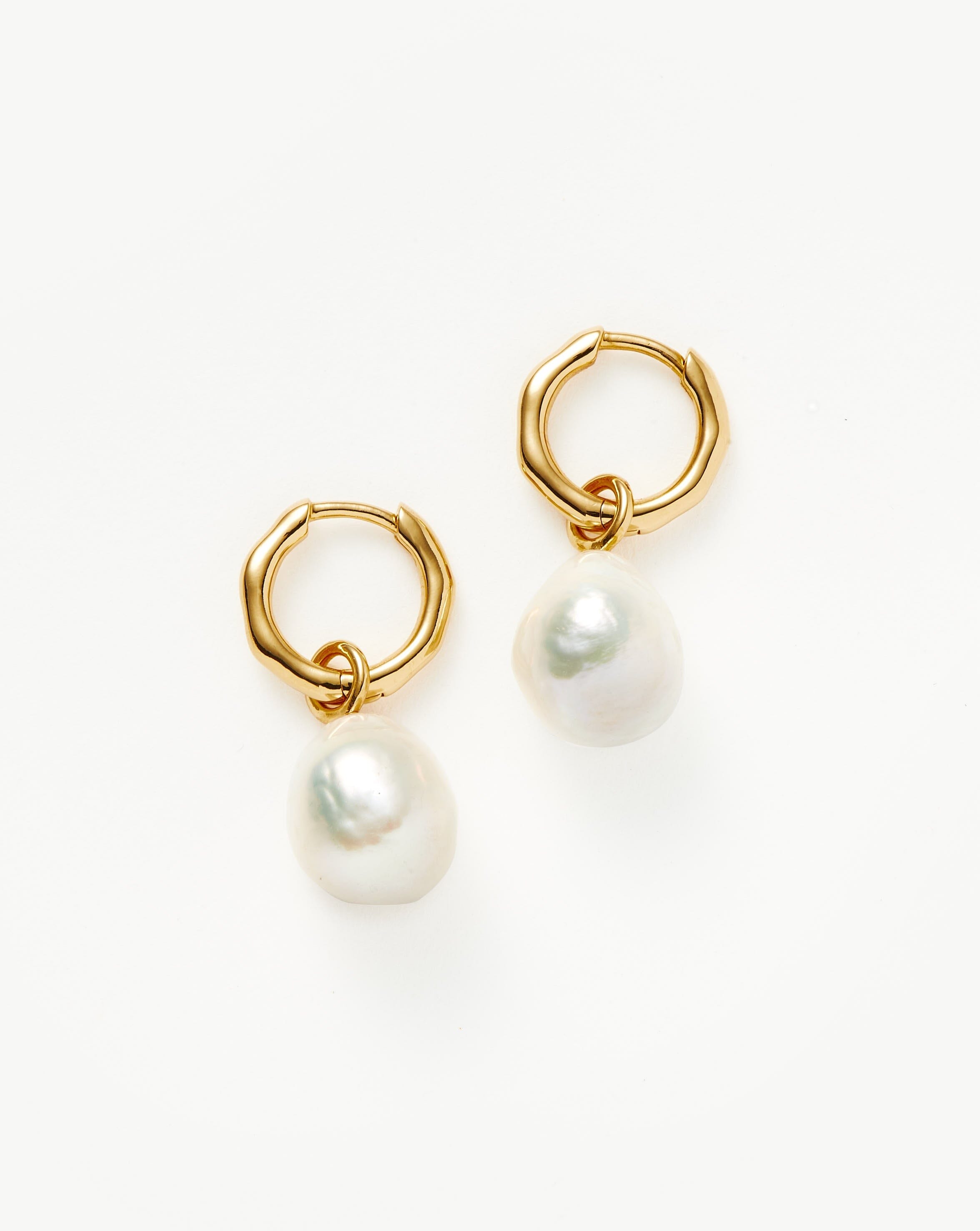 Pearl Drop Mini Hoop Earrings for Women - Dainty Gold or Silver Pearl Stud Earrings for Everyday Wear | Perfect for Office, Date Night & Special Occasions