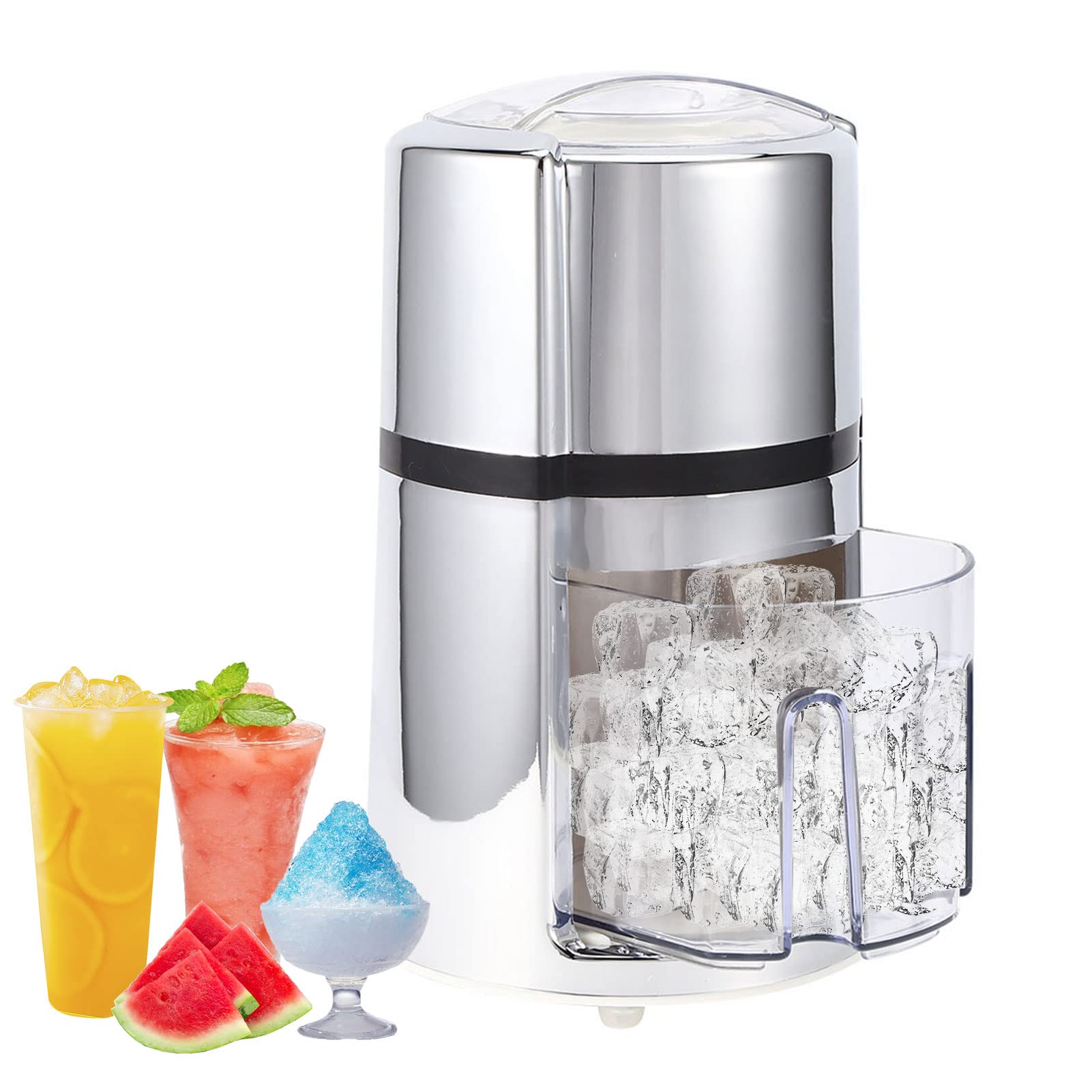 Commercial & Household Manual Ice Crusher - Stainless Steel Portable Ice Shaver Machine for Cocktails, Smoothies & Snow Cones | Perfect for Bars, Restaurants & Home Use