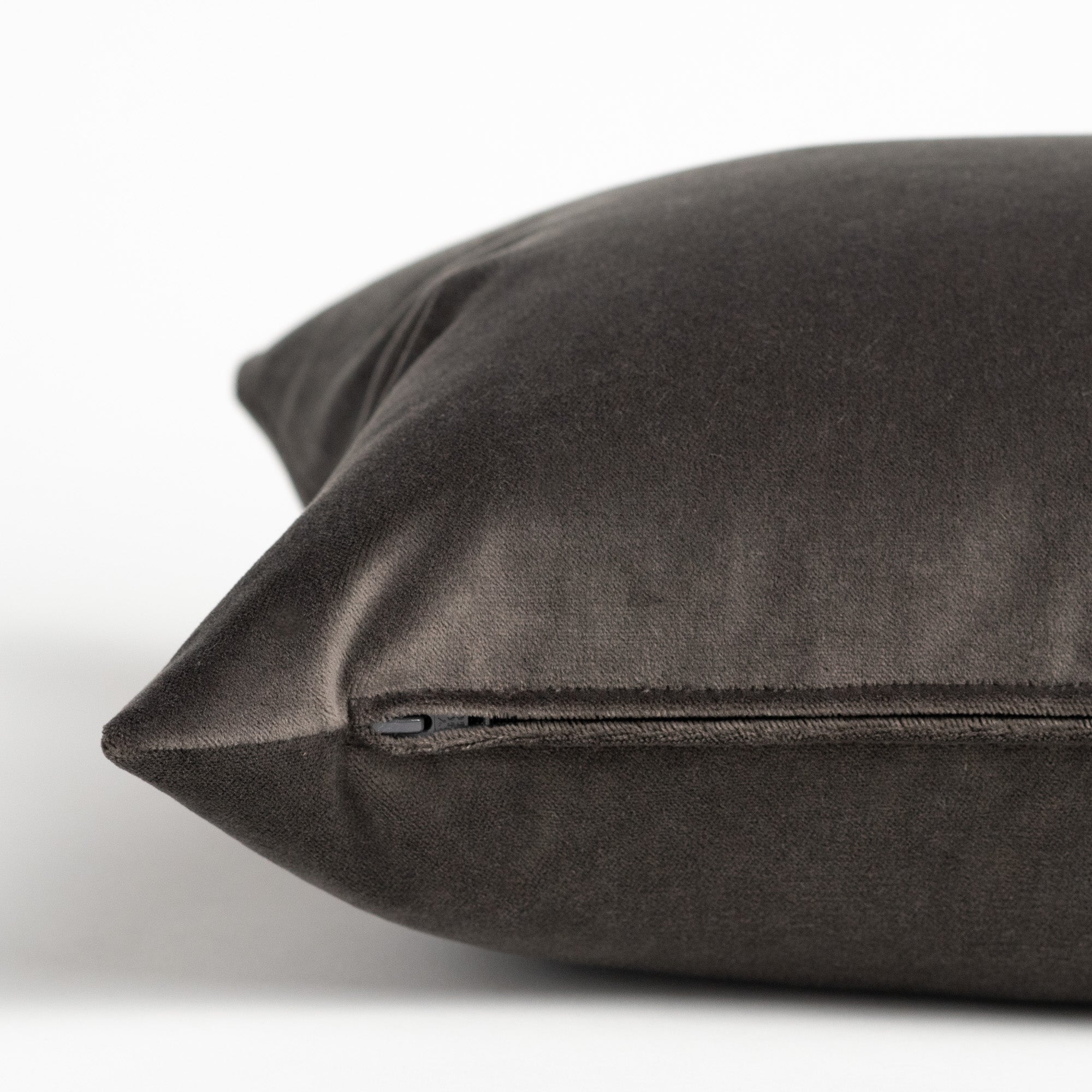 Luxury Mason Velvet 14x20 Lumbar Pillow in Shale - Soft Decorative Throw Pillow for Sofa, Bed & Home Decor
