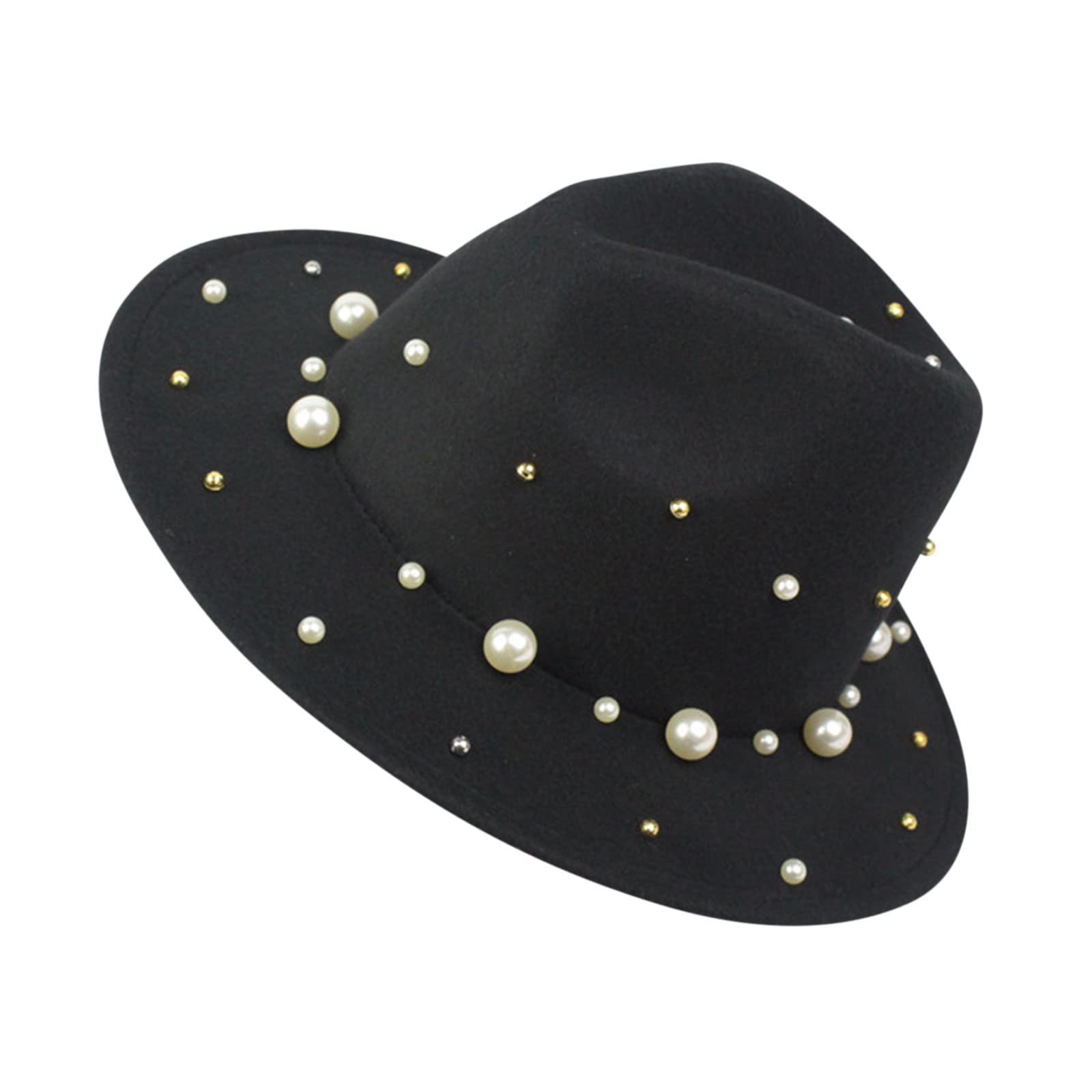 Elegant Panama Ladies Hat with Pearls - Handmade Fedora Baseball Cap for Women | Winter Fashion Accessory for Outdoor Activities, Beach Vacations and Special Occasions