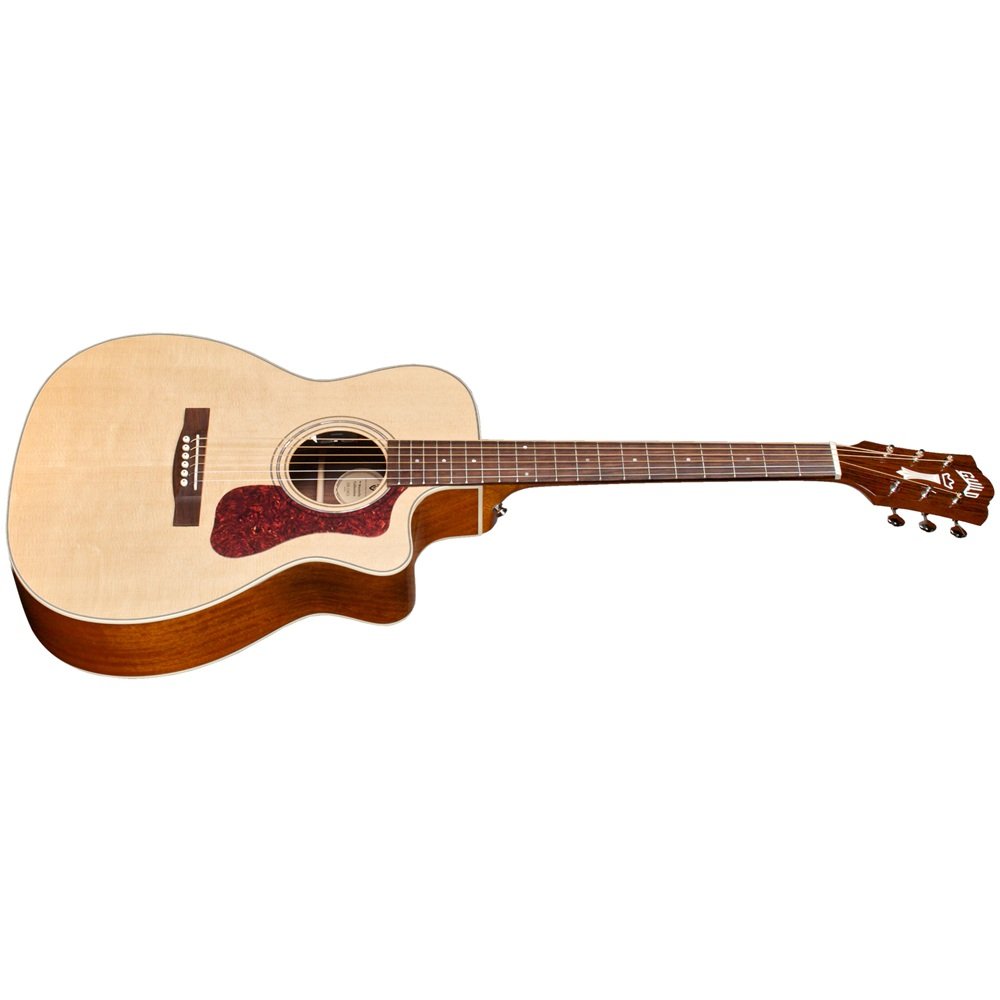 Guild OM-140CE Acoustic-Electric Guitar with Cutaway - Natural Finish | Perfect for Live Performances & Studio Recording