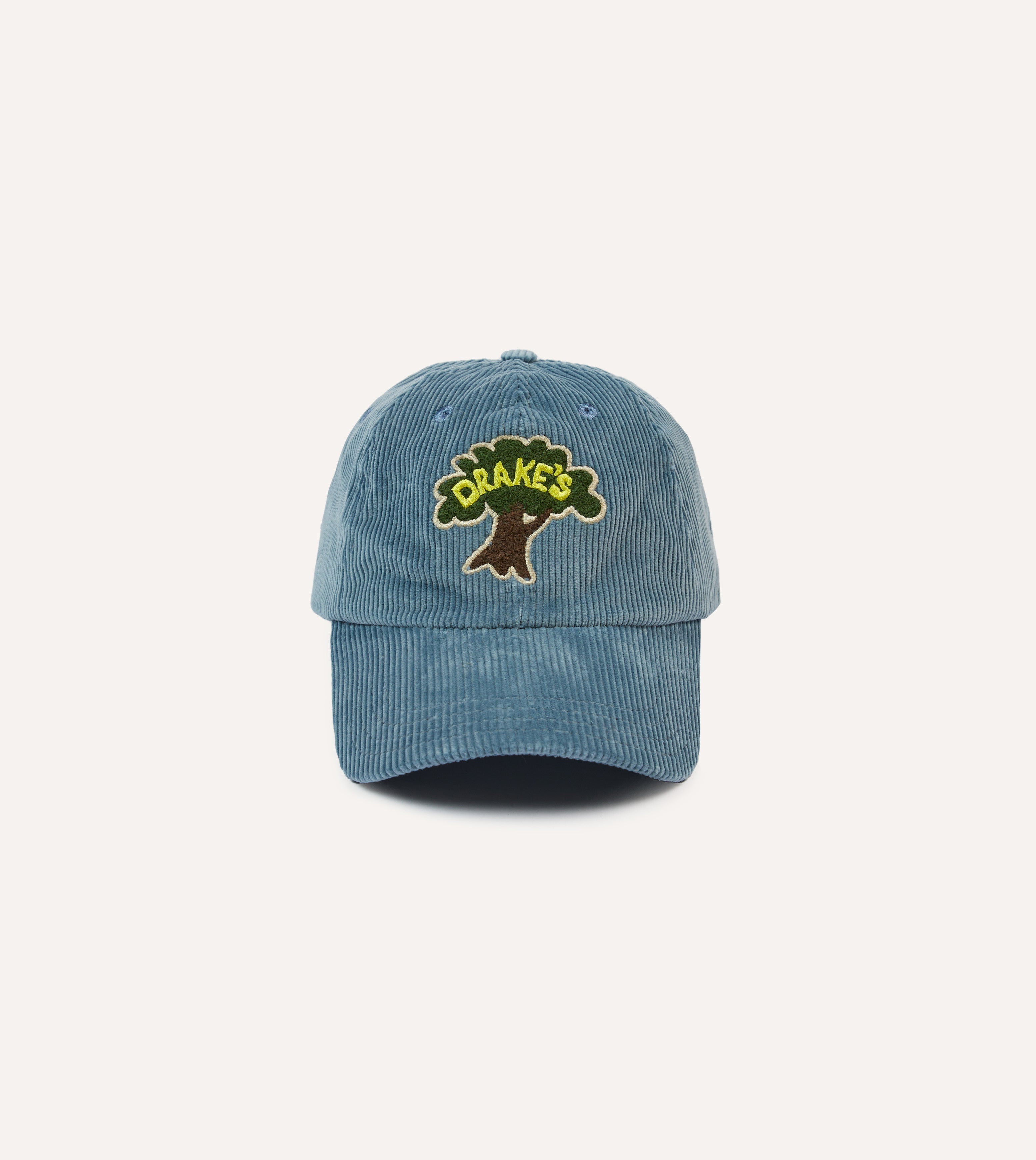 Blue Tree Emblem Cotton Corduroy Baseball Cap for Men & Women - Vintage Adjustable Unisex Hat for Outdoor, Hiking, and Casual Wear