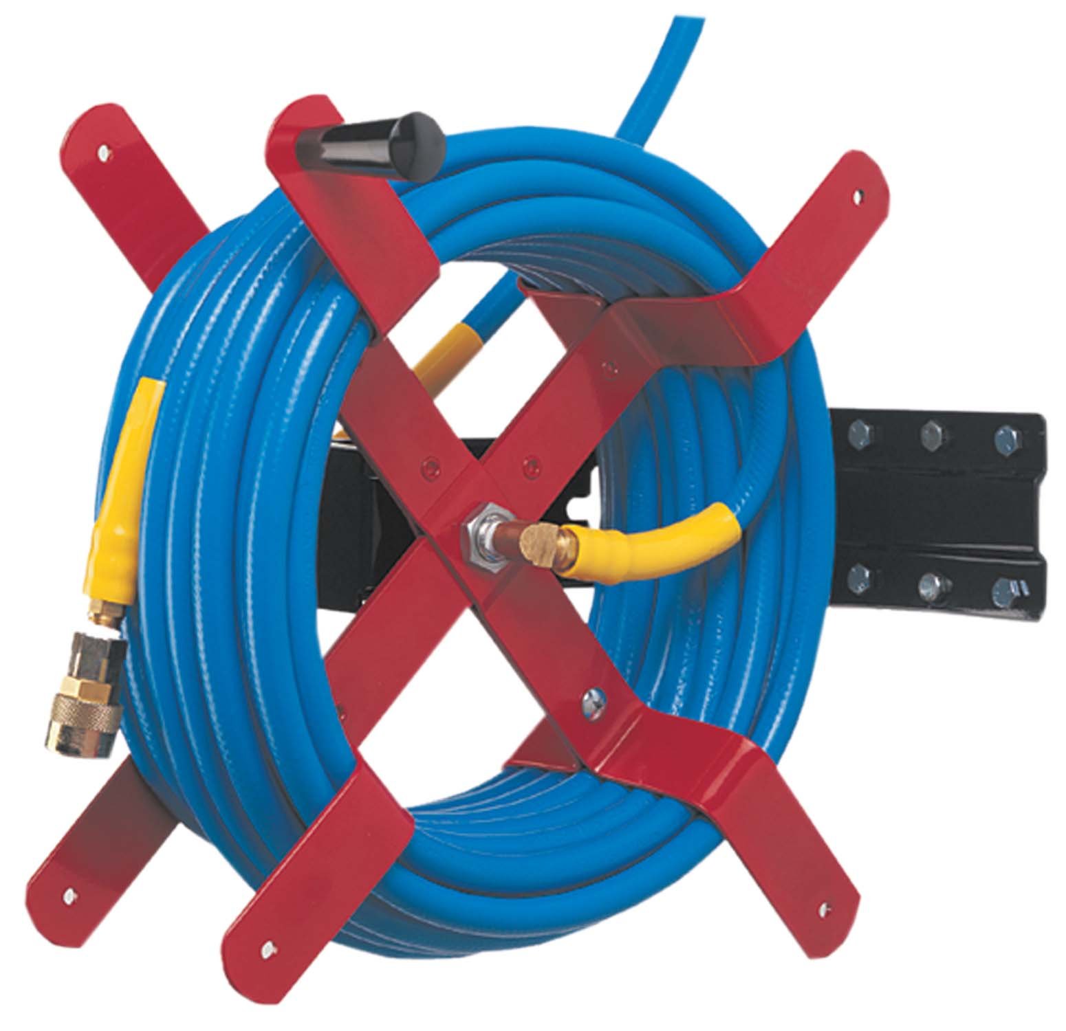 Lisle 50350 Heavy Duty Retractable Air Hose Reel for Garage, Workshop & Auto Repair – 50ft Commercial Grade Air Compressor Hose with Swivel Mount & Locking Mechanism