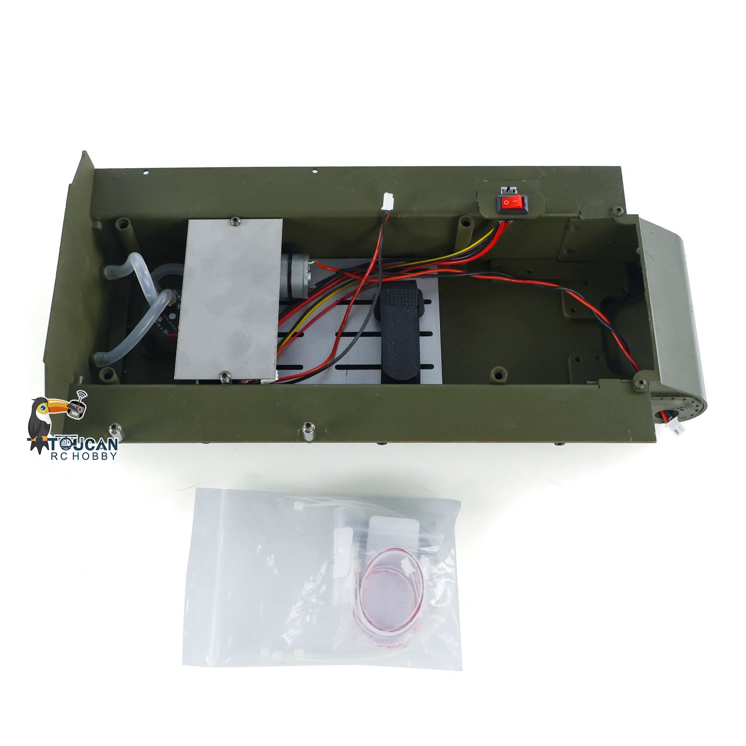 Metal Chassis with Smoke Unit Switch for Henglong 1/16 RC Tank 3898 - M4A3 Sherman Model Military Armored Vehicle | Durable Adult Toy for Collectors & Hobbyists | Battle-Ready for RC Tank Wars & Display Scenes